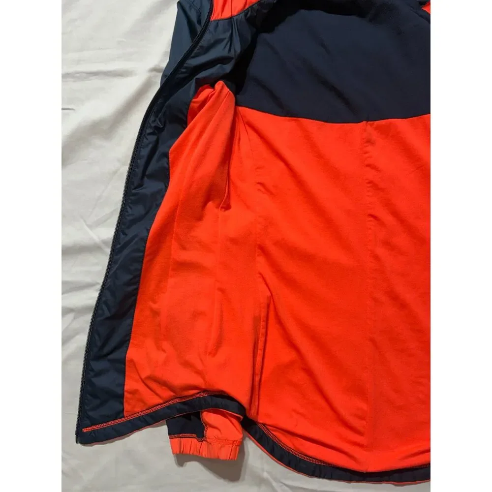 lululemon Get Up & Glow Jacket 4 Orange Navy Reflective Ponytail Hood